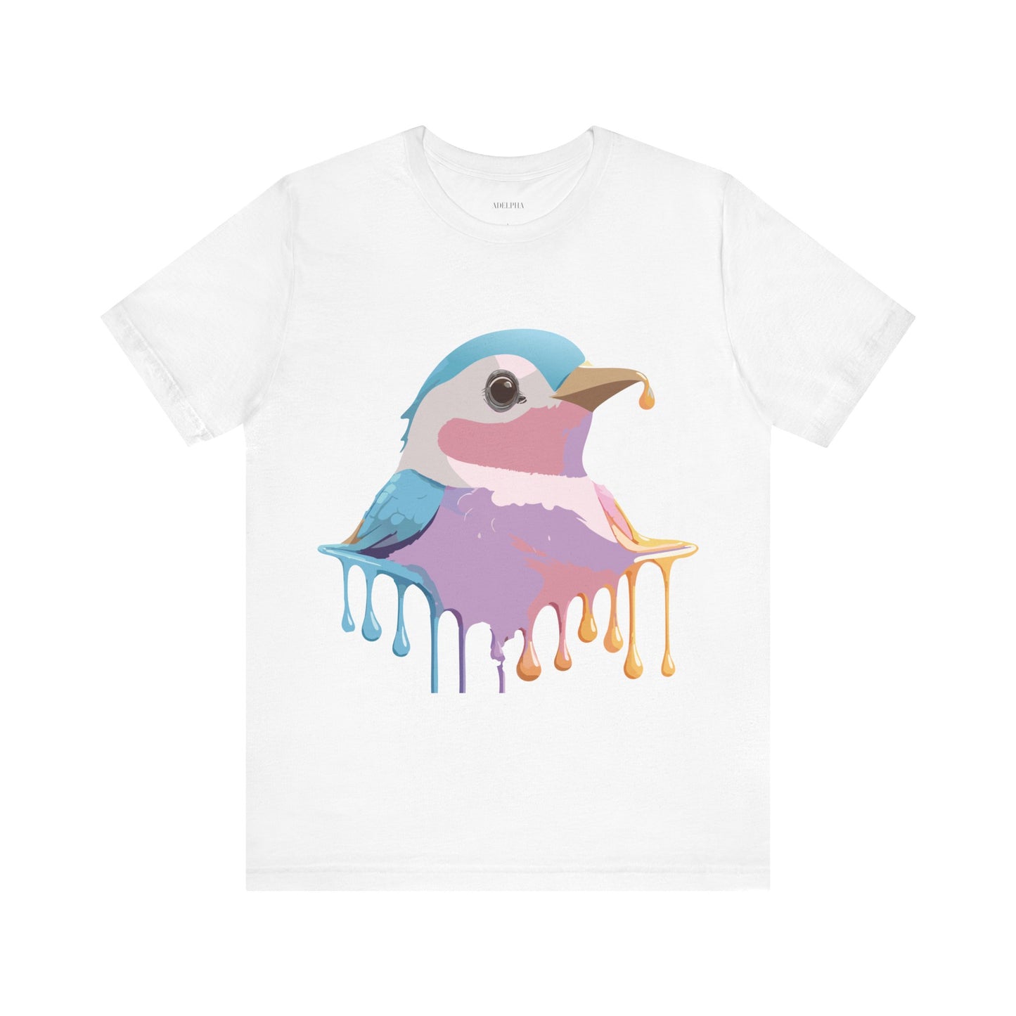 Natural Cotton Tee Shirt with Bird