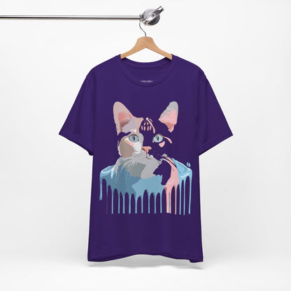 Natural Cotton Tee Shirt with Cat Printify