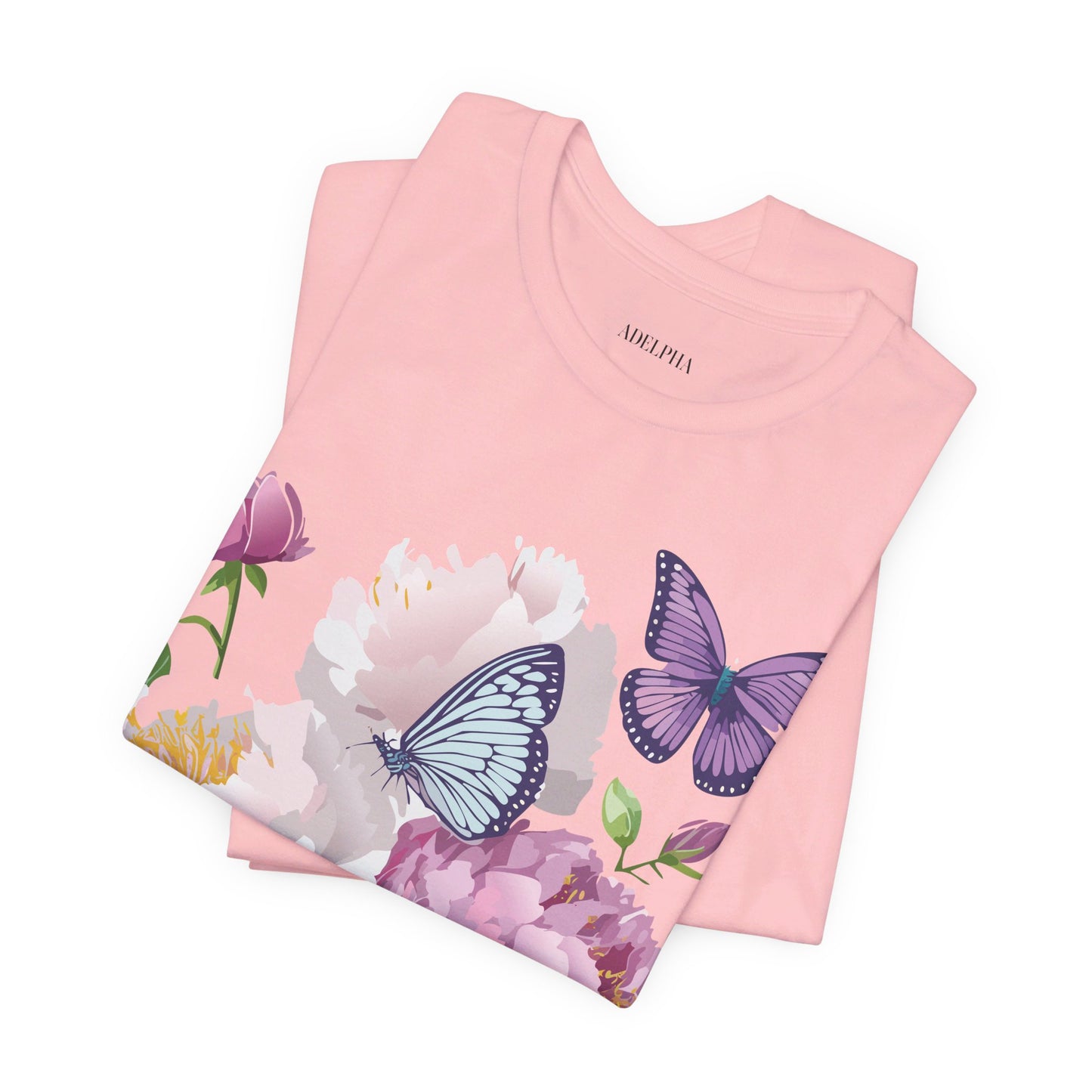 T-shirt en coton naturel avec fleurs