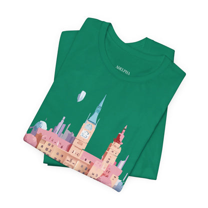 Natural Cotton Tee Shirt - Beautiful Places Collection - Prague Printify
