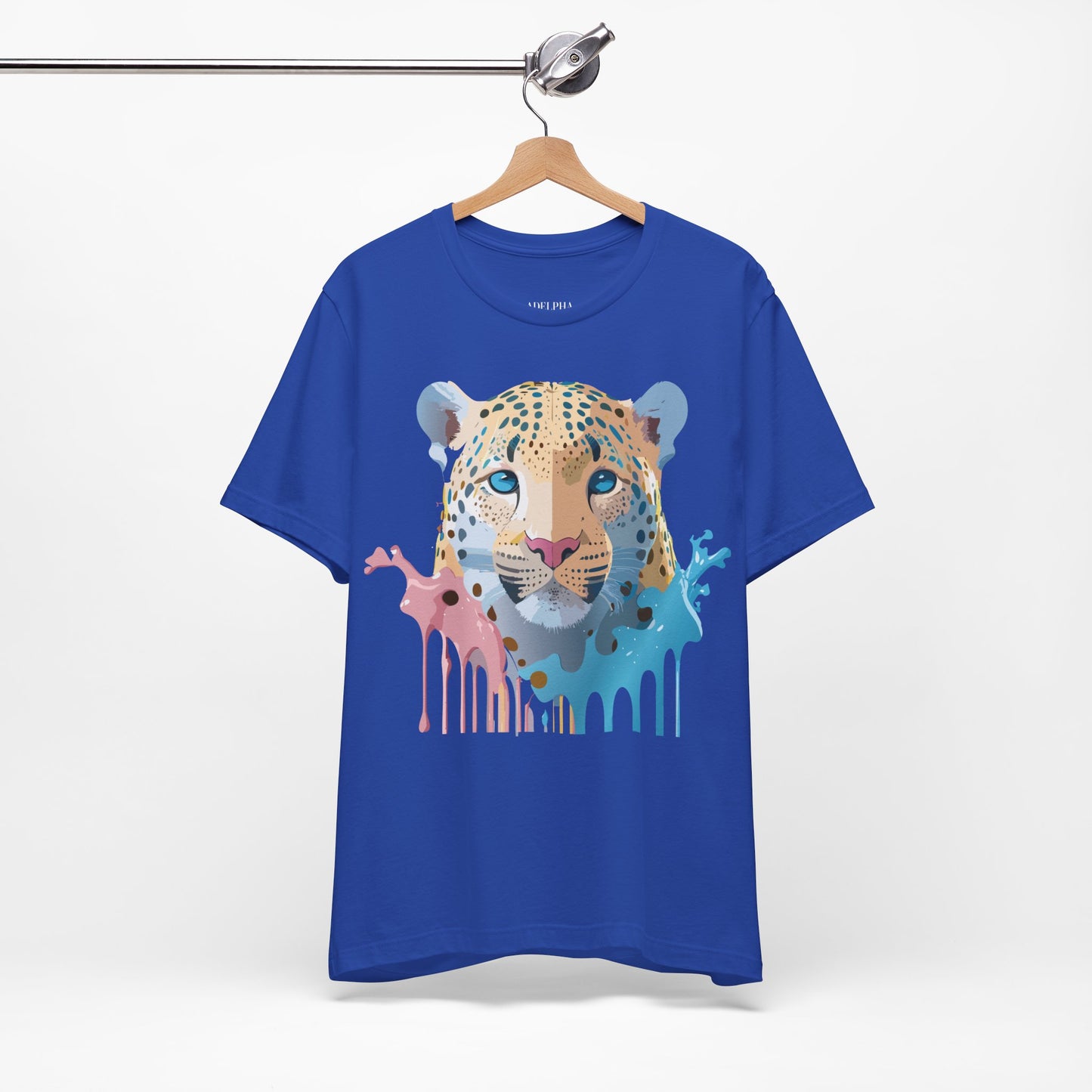 Natural Cotton Tee Shirt with Cheetah