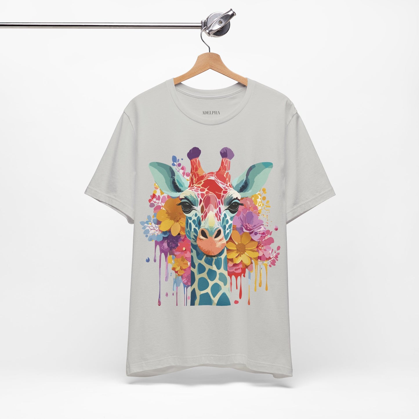 Natural Cotton Tee Shirt with Giraffe