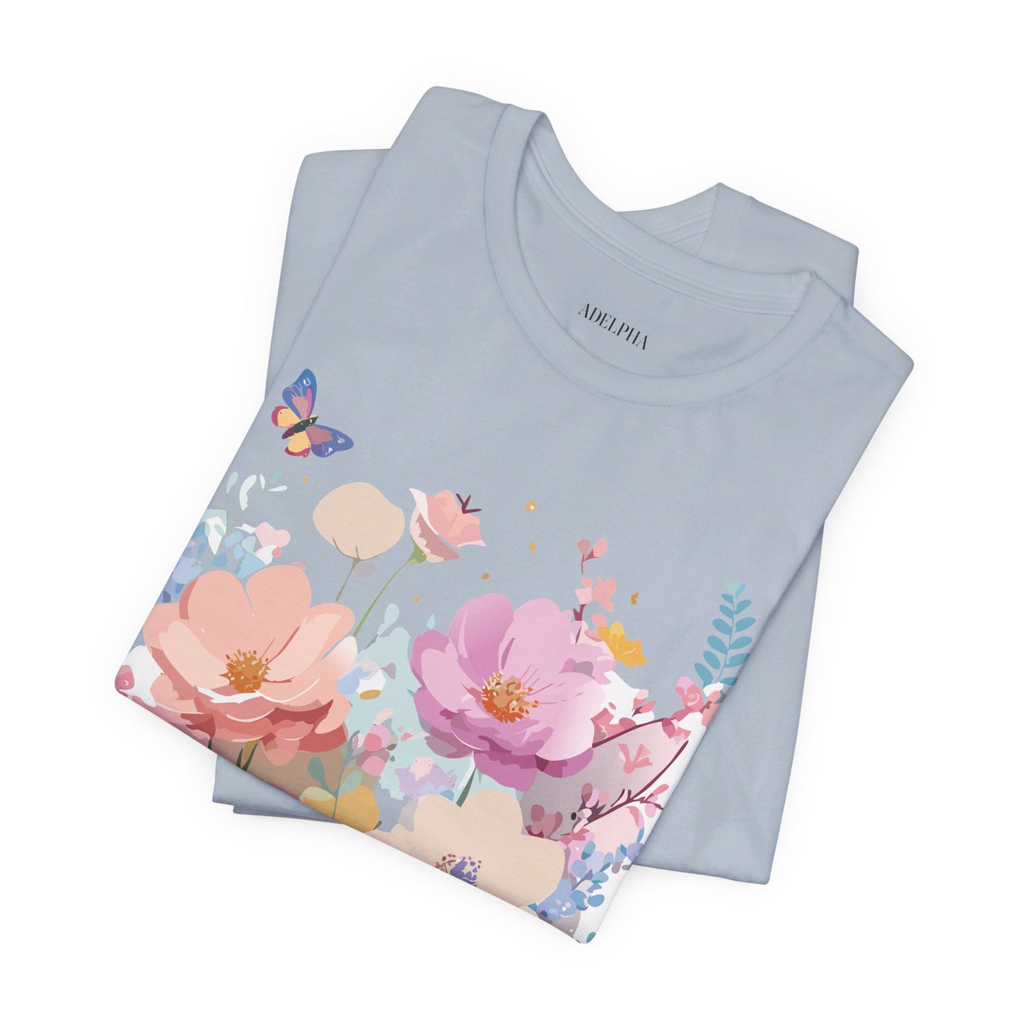 T-Shirt aus natürlicher Baumwolle mit Blumen