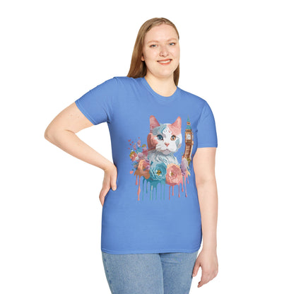 Cat Shirt Unisex Tee Softstyle 64000 Gildan Ring Spun Cotton