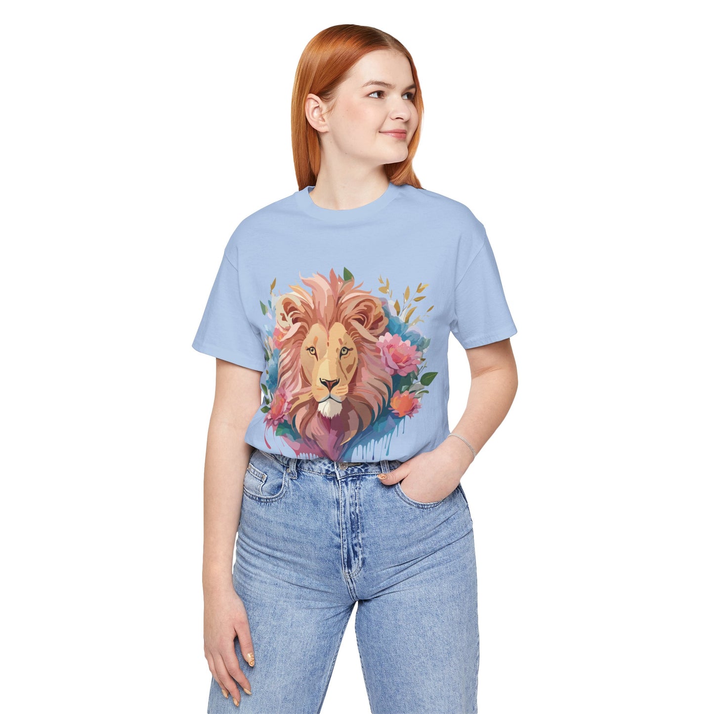 Natural Cotton Tee Shirt with Lion