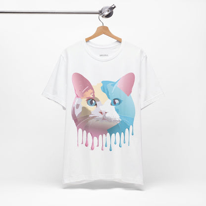 Natural Cotton Tee Shirt with Cat Printify