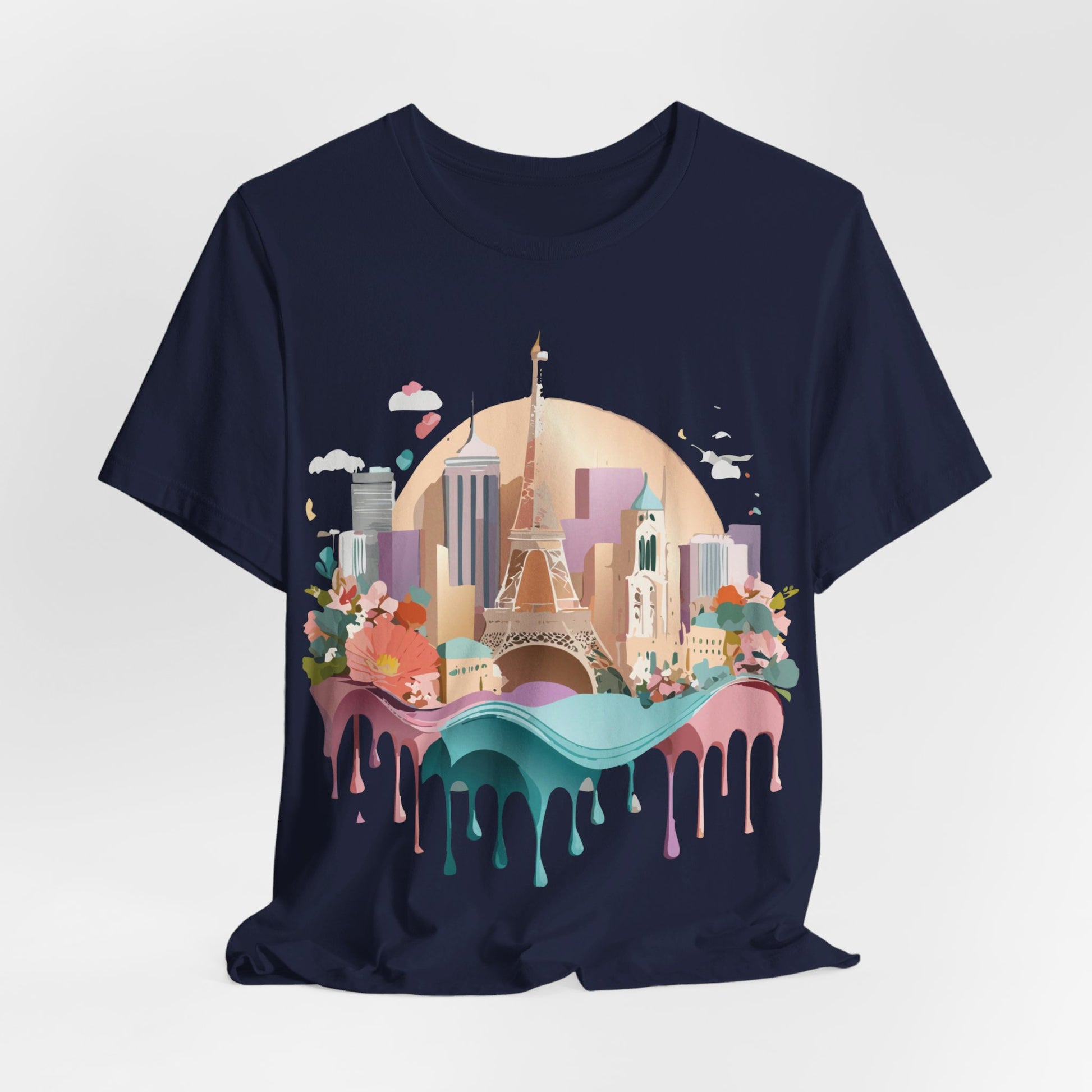 Natural Cotton Tee Shirt - Beautiful Places Collection - Paris Printify