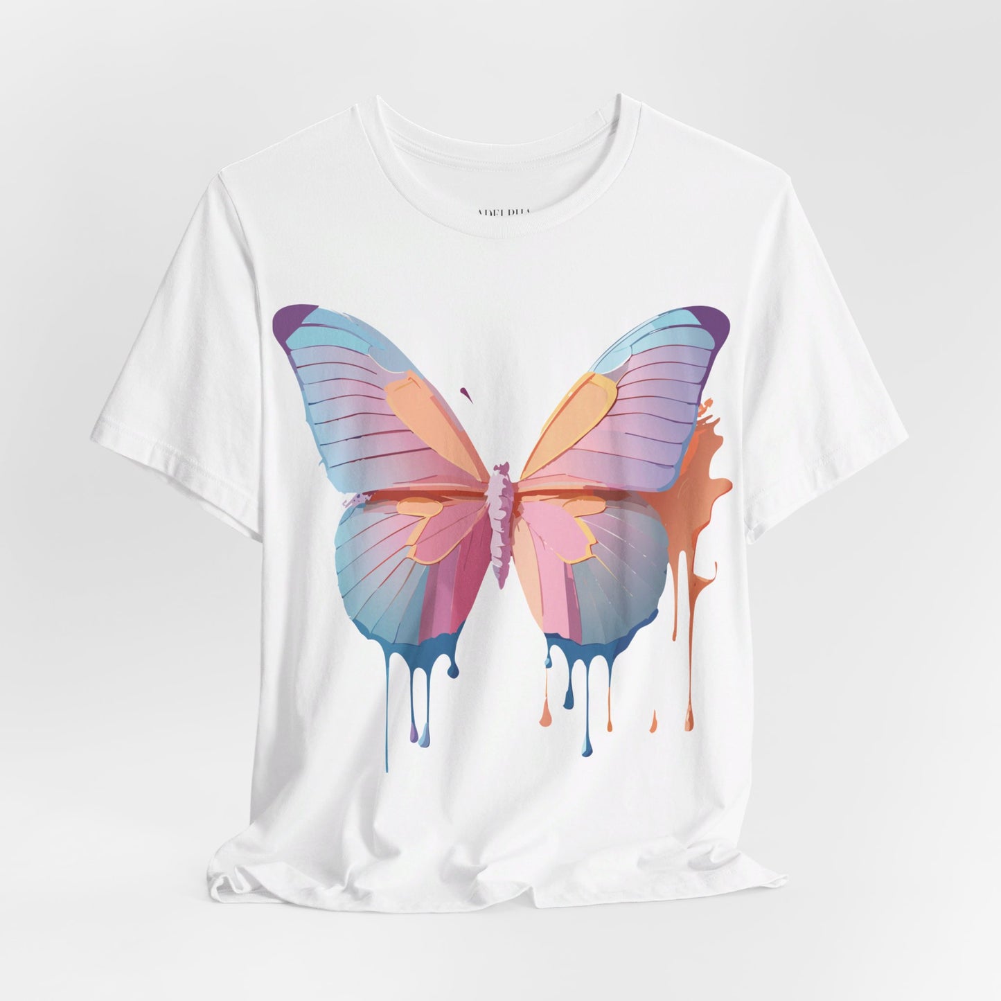 Natural Cotton Tee Shirt with Butterfly