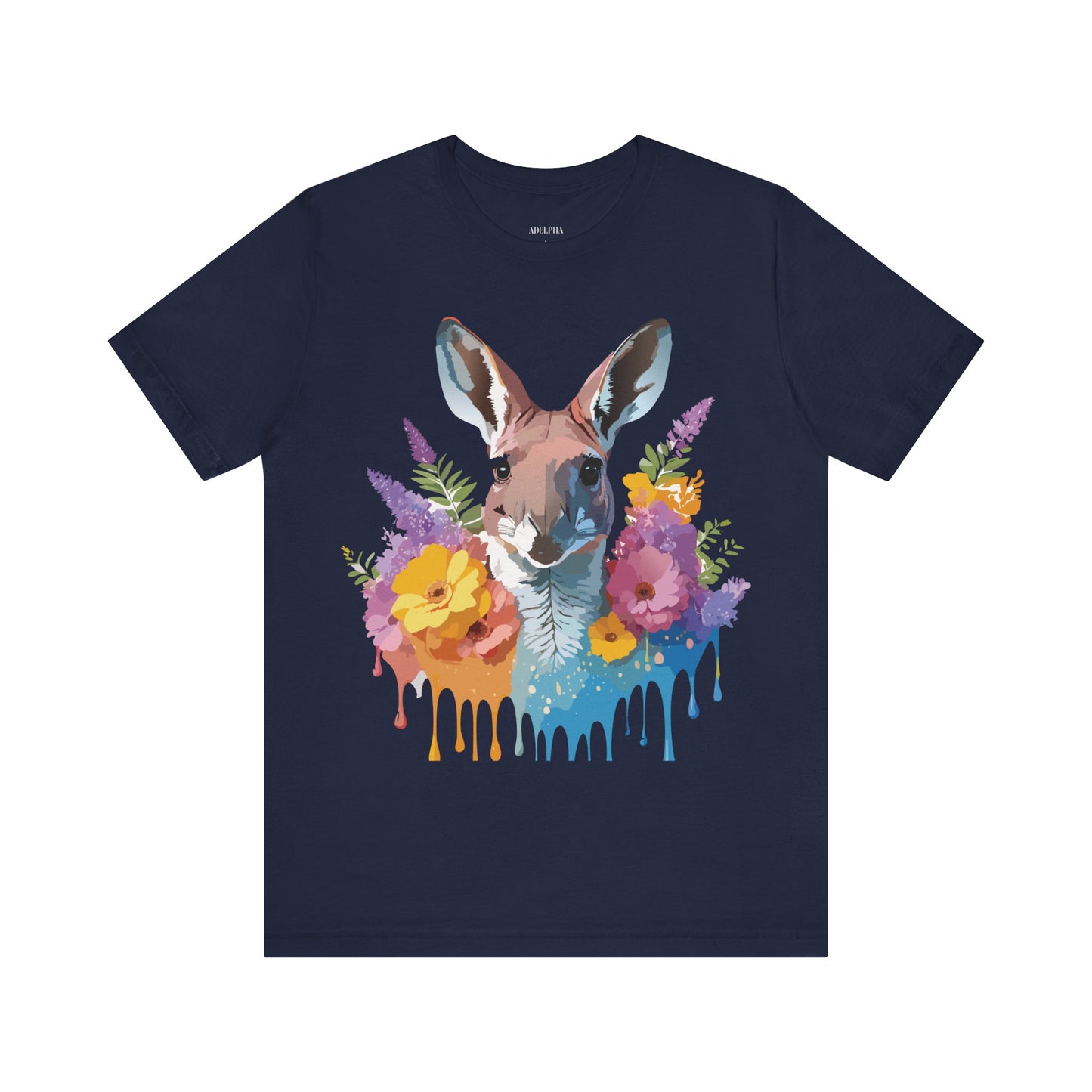 Natural Cotton Tee Shirt with Kangaroo