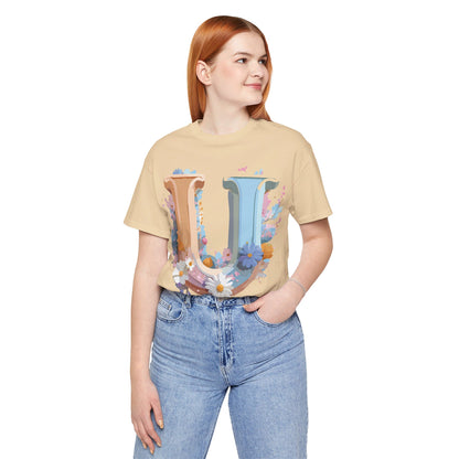 Natural Cotton Tee Shirt - Letters Collection - U Printify