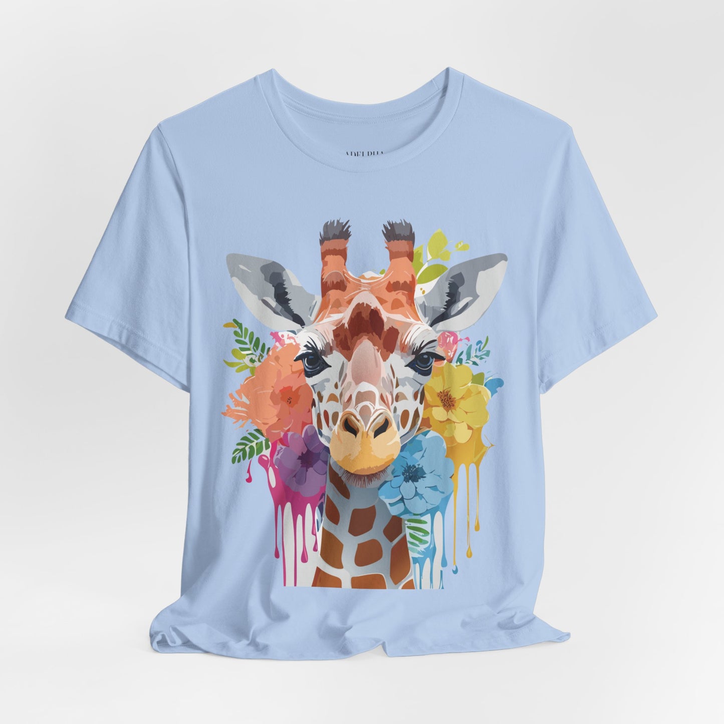 Natural Cotton Tee Shirt with Giraffe