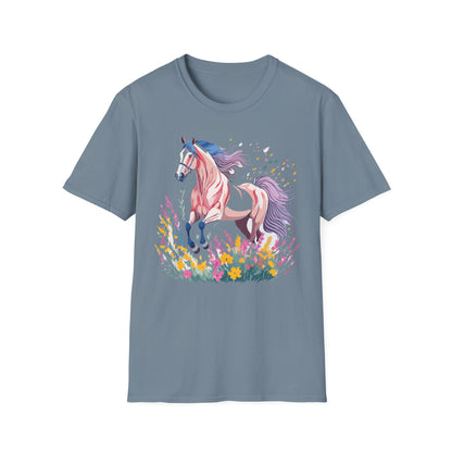 Horse Shirt Unisex Tee Animal Print Gildan Softstyle 64000 Ring Spun Cotton