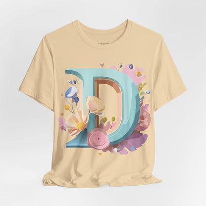 Natural Cotton Tee Shirt - Letters Collection - D Printify