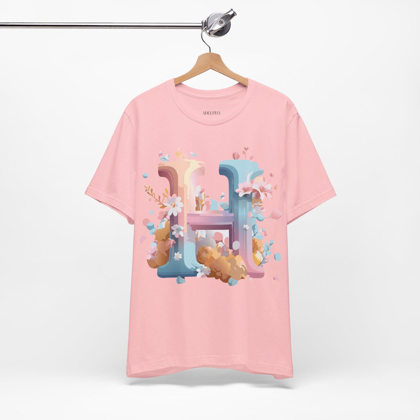 Natural Cotton Tee Shirt - Letters Collection - H