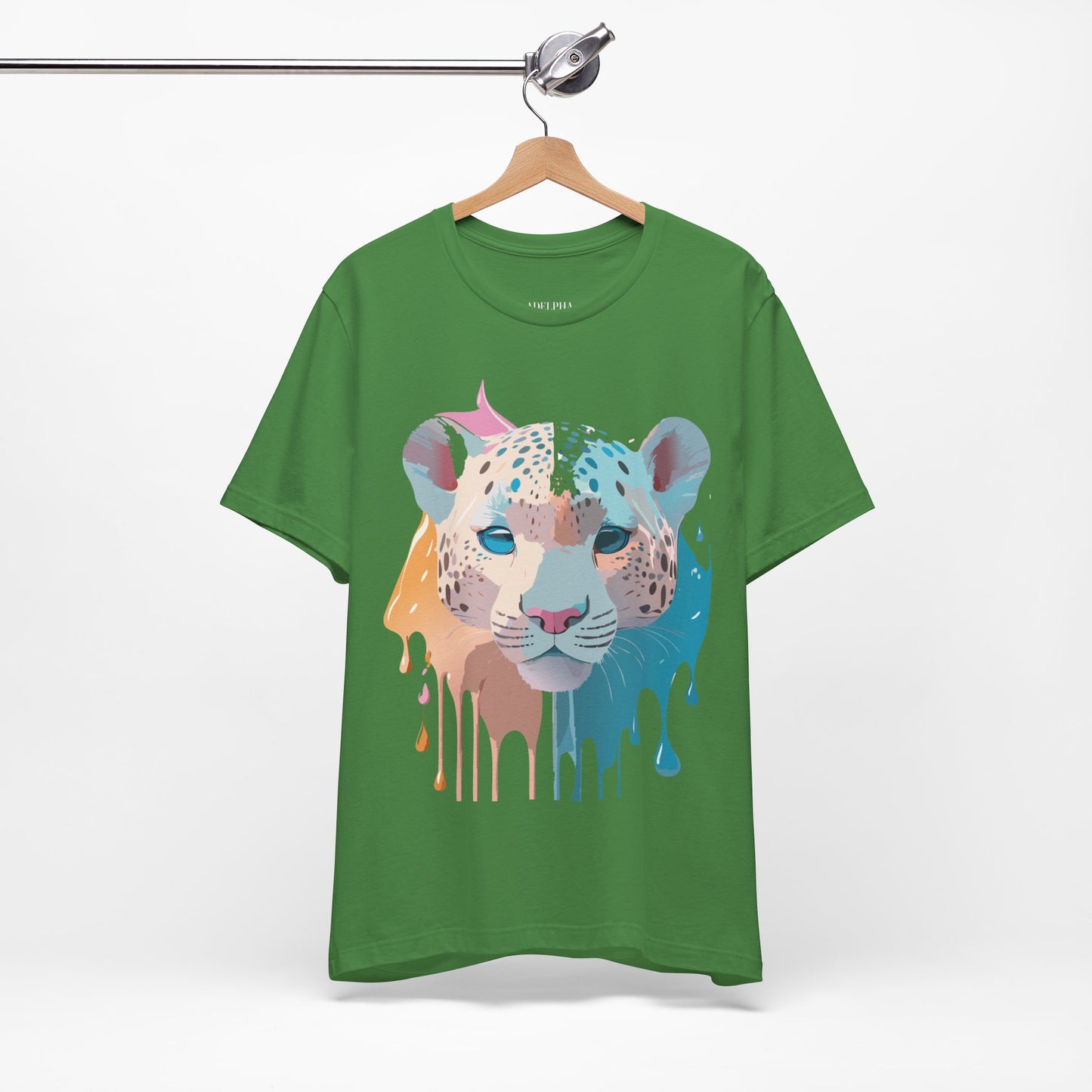 Natural Cotton Tee Shirt with Cheetah