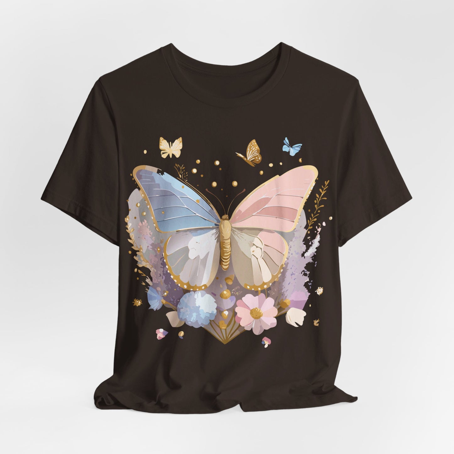 Natural Cotton Tee Shirt with Butterfly