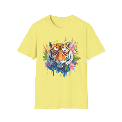Tiger Print Unisex Gildan Softstyle Tee 64000 100 Percent Ring Spun Cotton