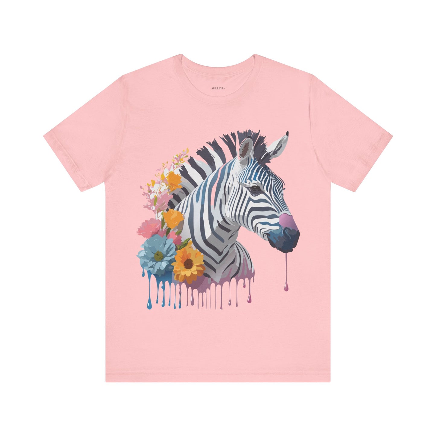 Natural Cotton Tee Shirt with Zebra