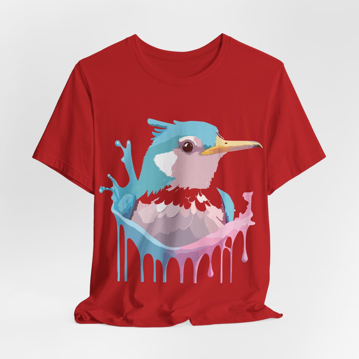 Natural Cotton Tee Shirt with Bird