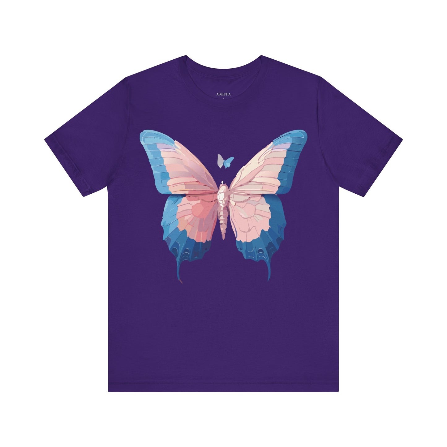 Natural Cotton Tee Shirt with Butterfly