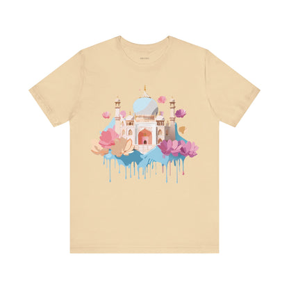 Natural Cotton Tee Shirt - Taj Mahal, India Printify