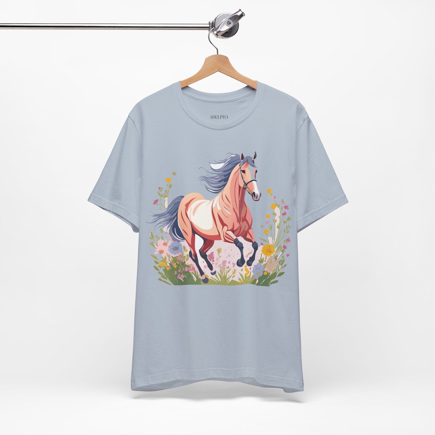 Natural Cotton Tee Shirt with Horse