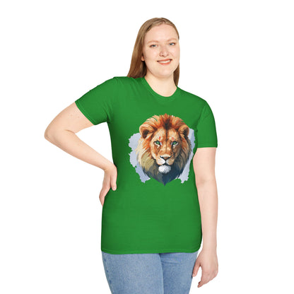 Lion Shirt Unisex Animal Tee Softstyle Gildan 64000 100 Percent Ring Spun Cotton