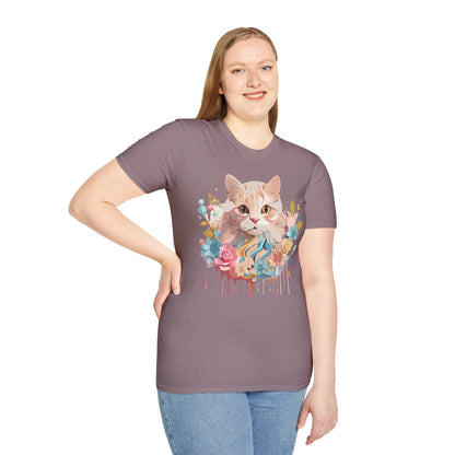 Unisex Cat Shirt Kitten Tee Cat Lover Tee Softstyle 64000 Gildan