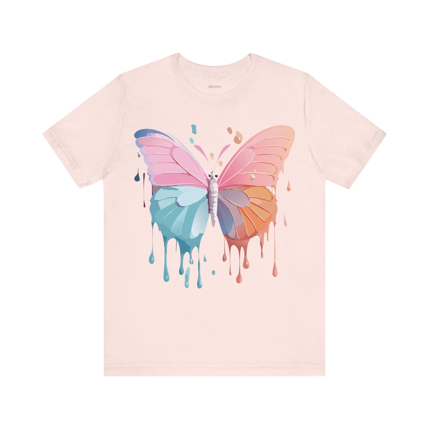 Natural Cotton Tee Shirt with Butterfly