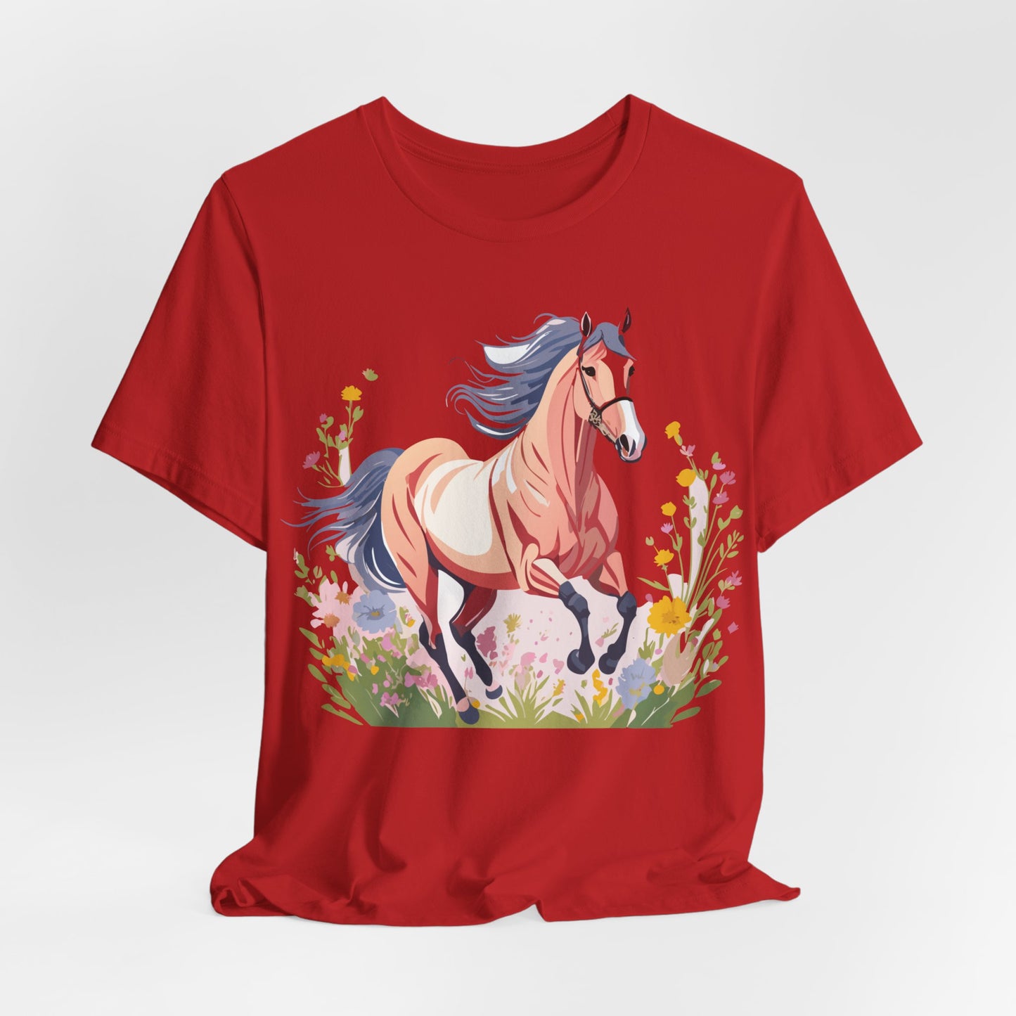 Natural Cotton Tee Shirt with Horse