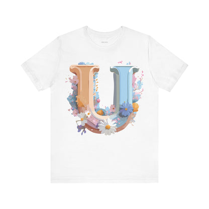 Natural Cotton Tee Shirt - Letters Collection - U Printify