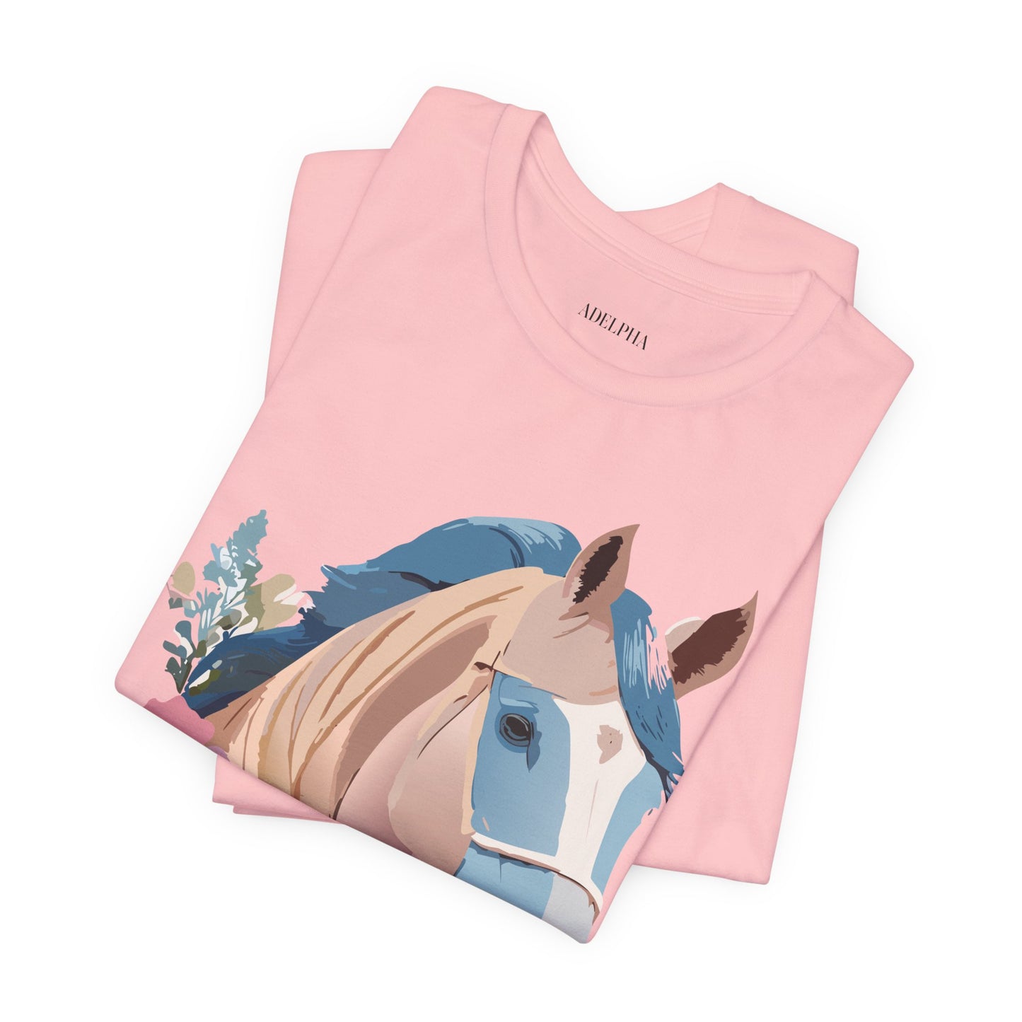 Natural Cotton Tee Shirt with Horse