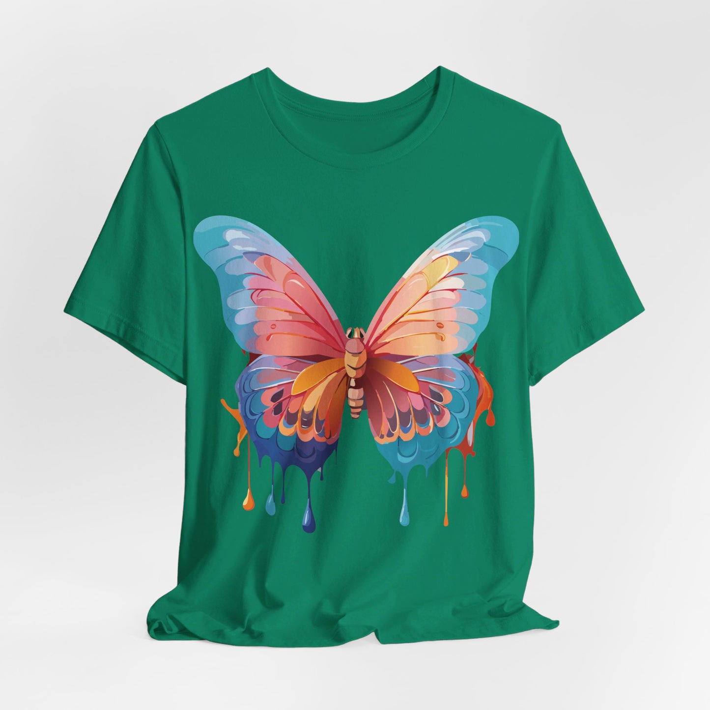 Natural Cotton Tee Shirt with Butterfly