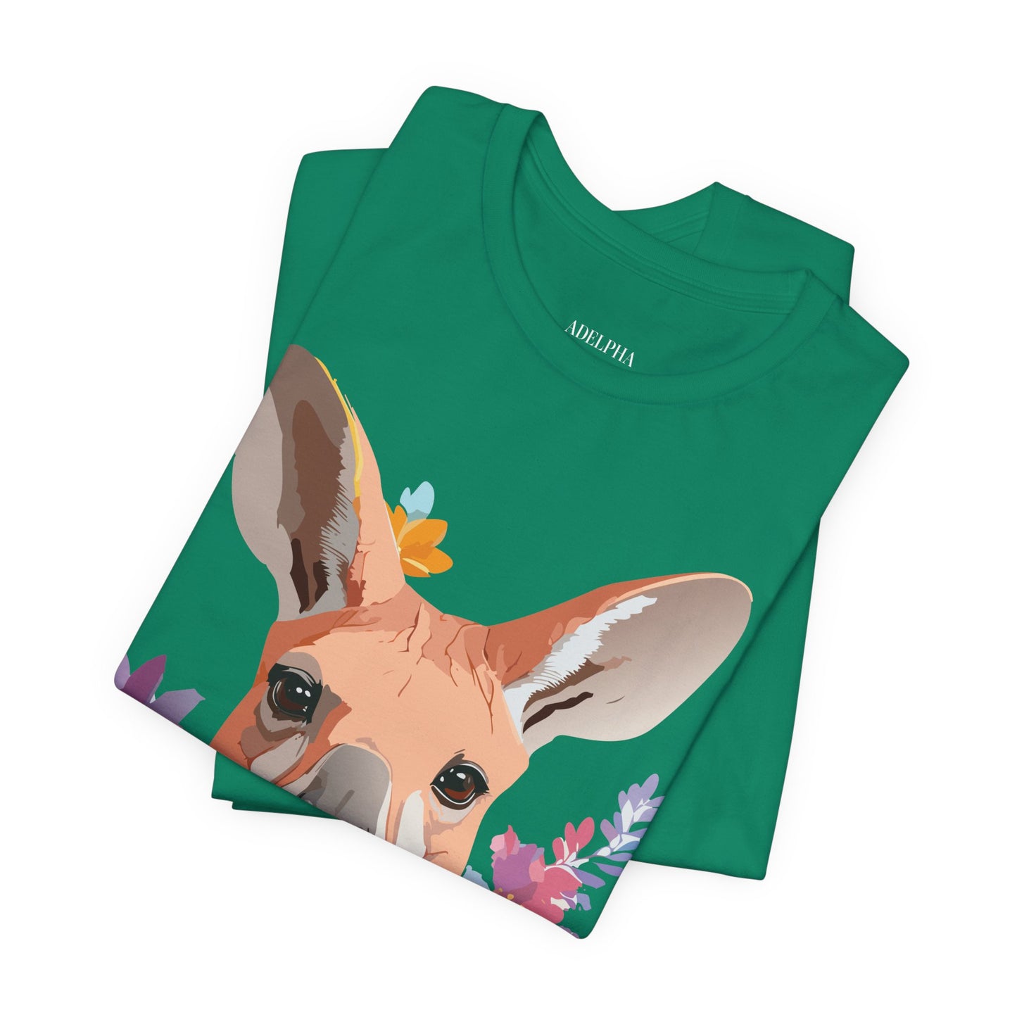 Natural Cotton Tee Shirt with Kangaroo