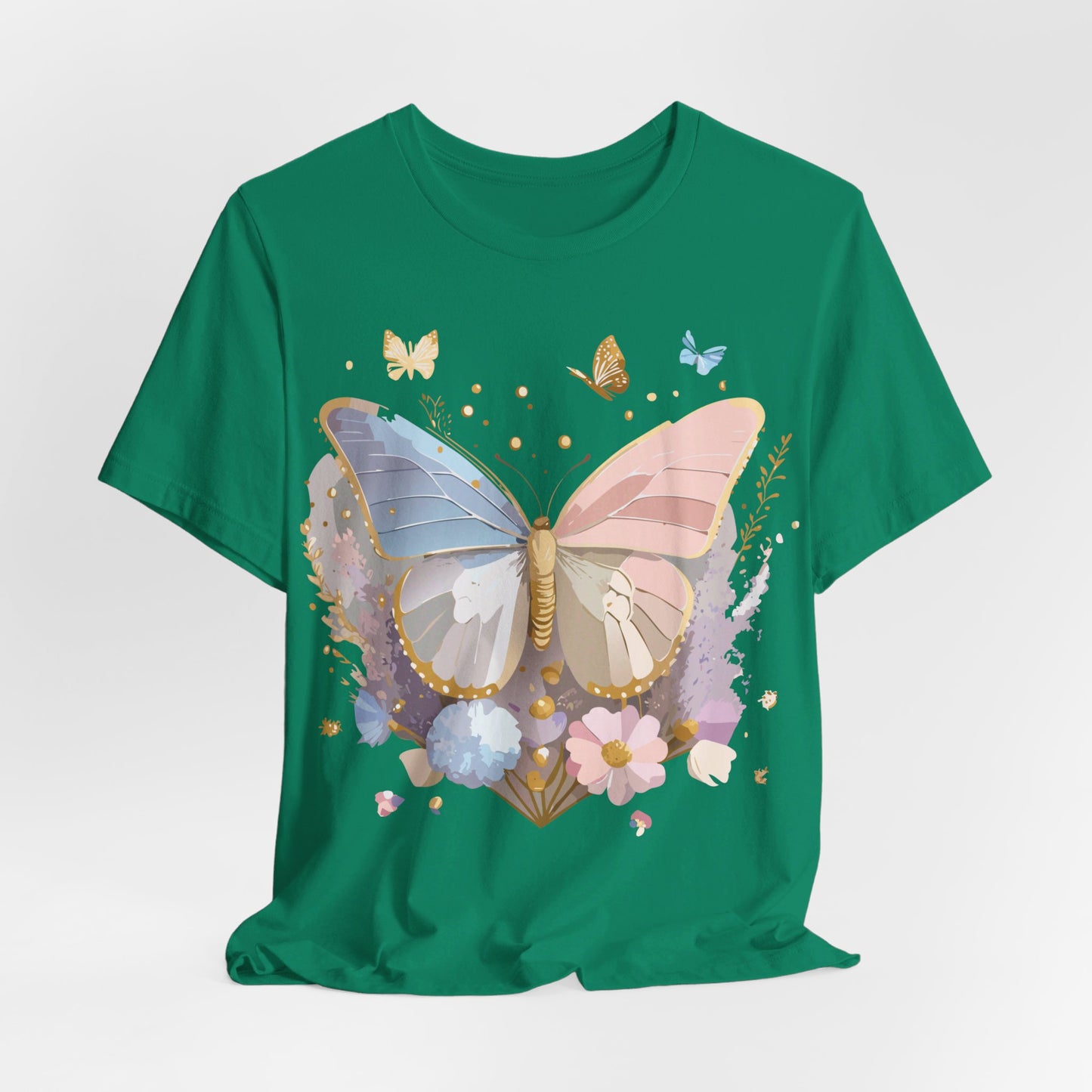 T-Shirt aus natürlicher Baumwolle mit Schmetterling