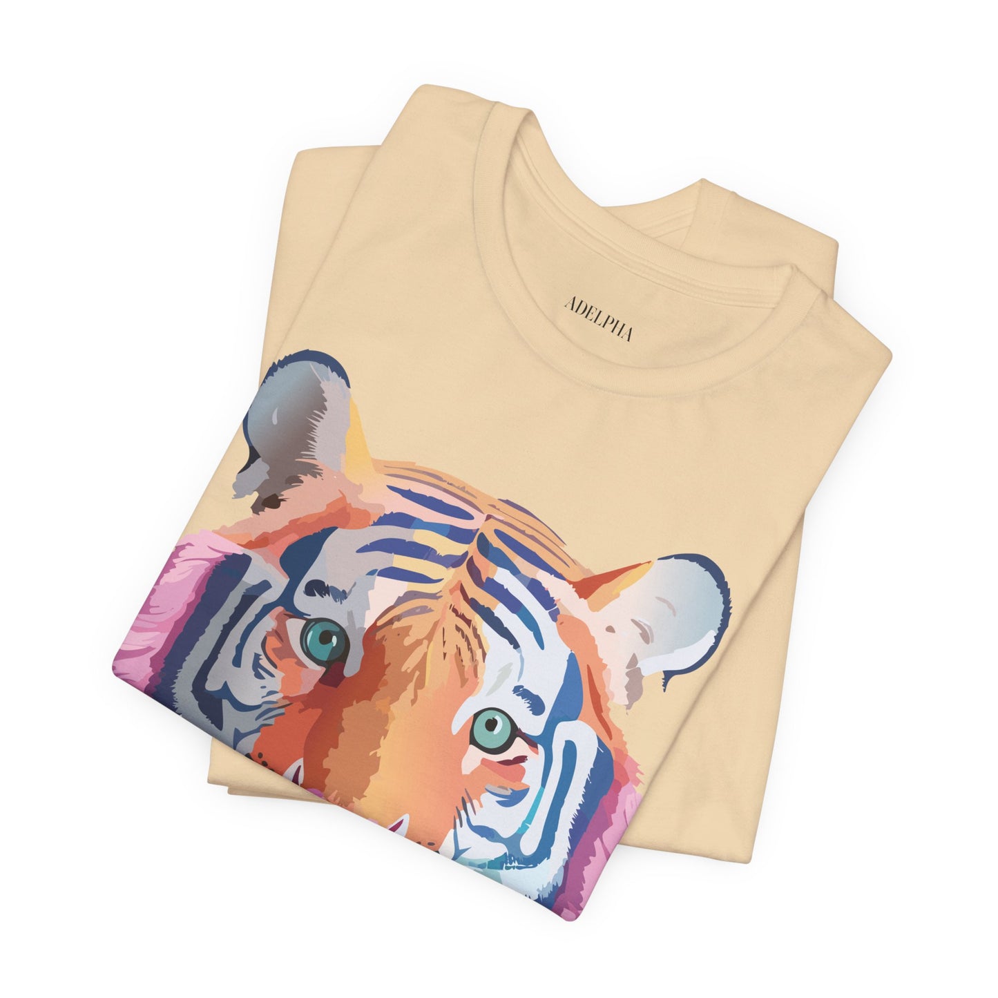 Natural Cotton Tee Shirt with Tiger