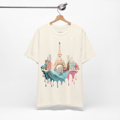 Natural Cotton Tee Shirt - Beautiful Places Collection - Paris Printify