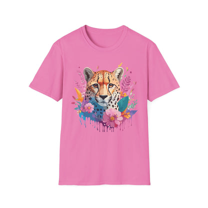 Unisex Cheetah Print Tee Softstyle Gildan 64000 Lightweight Apparel