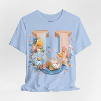 Natural Cotton Tee Shirt - Letters Collection - U Printify