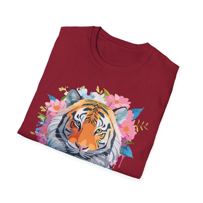 Tiger Print Shirt Unisex Short Sleeve Tee Gildan Softstyle 64000