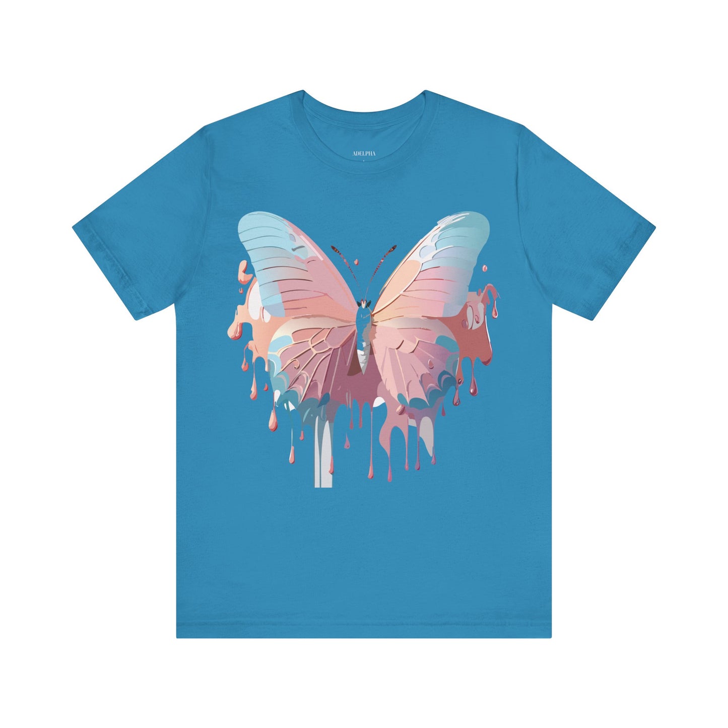 Natural Cotton Tee Shirt with Butterfly