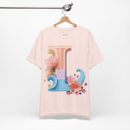 Natural Cotton Tee Shirt - Letters Collection - L Printify