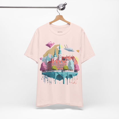 Natural Cotton Tee Shirt - Beautiful Places Collection - Warnemünde and Rostock - Germany Printify