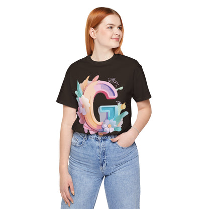 Natural Cotton Tee Shirt - Letters Collection - G Printify