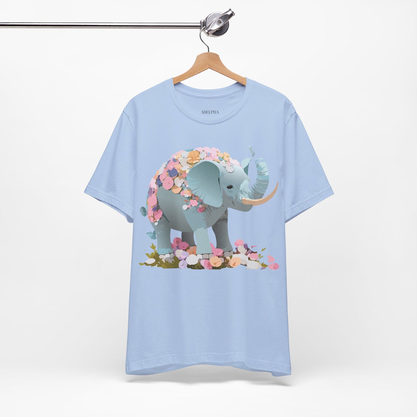 T-shirt en coton naturel avec motif éléphant