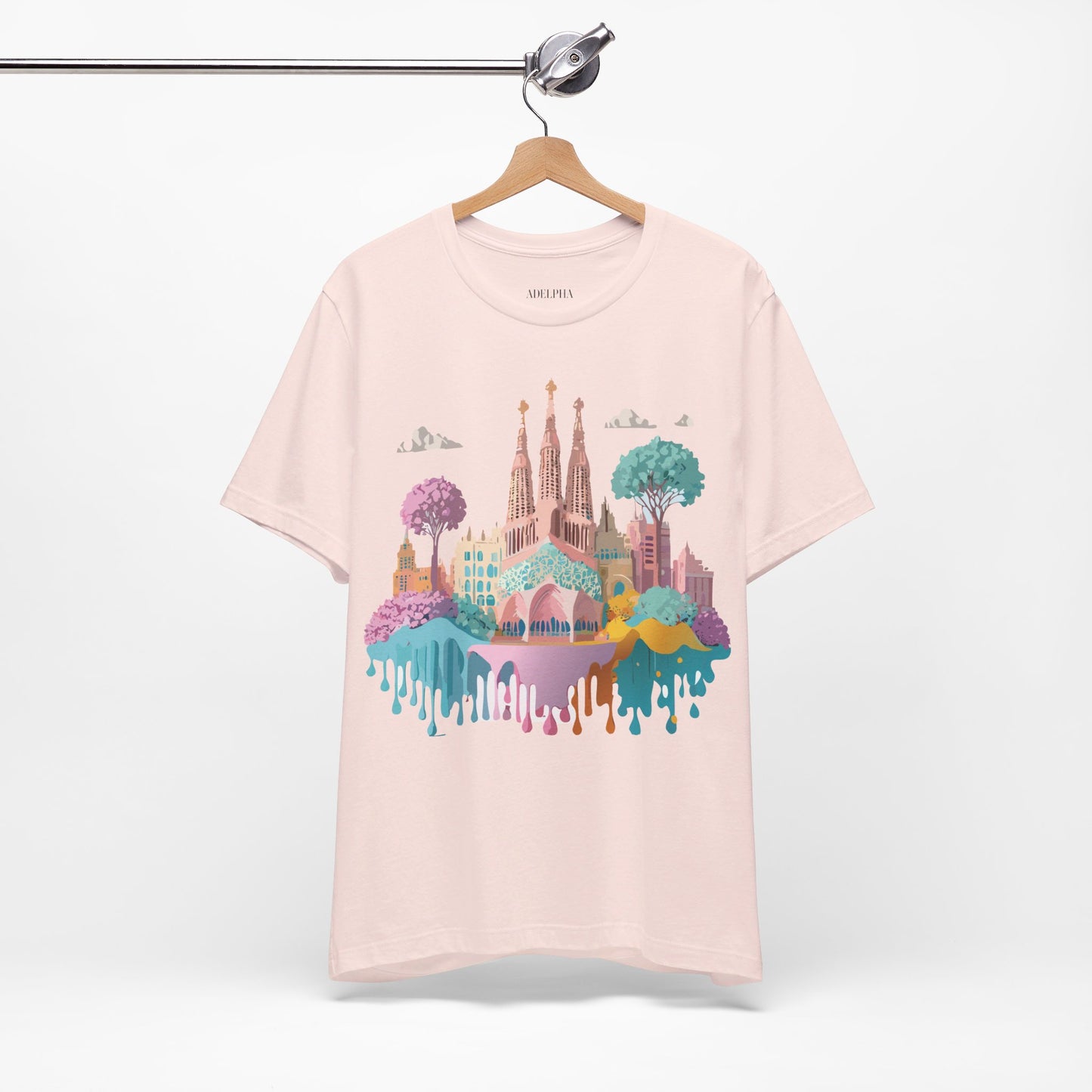 Natural Cotton Tee Shirt - Beautiful Places Collection - Barcelona