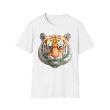 Tiger Print Shirt Unisex Animal Tee Gildan Softstyle 64000 Cotton Comfort