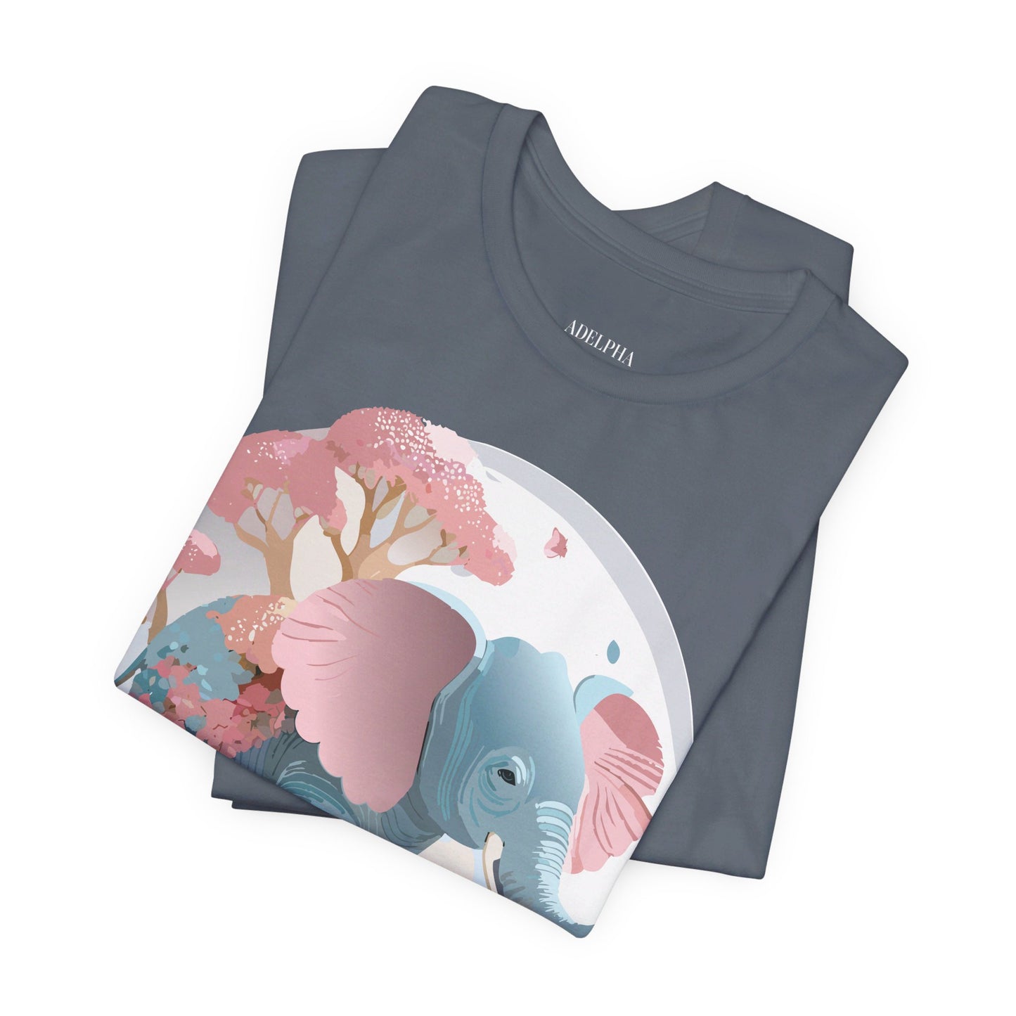 Natural Cotton Tee Shirt with Elephant