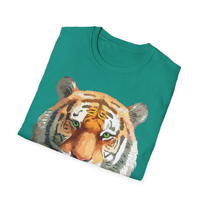 Tiger Print Shirt Unisex Animal Tee Gildan Softstyle 64000 Cotton Comfort