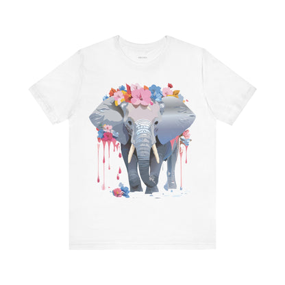 Natural Cotton Tee Shirt with Elephant Printify